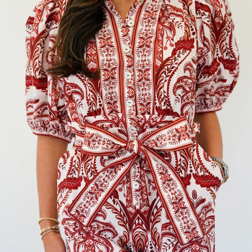 Off-White Tropical Cameo Organic Cotton Romper